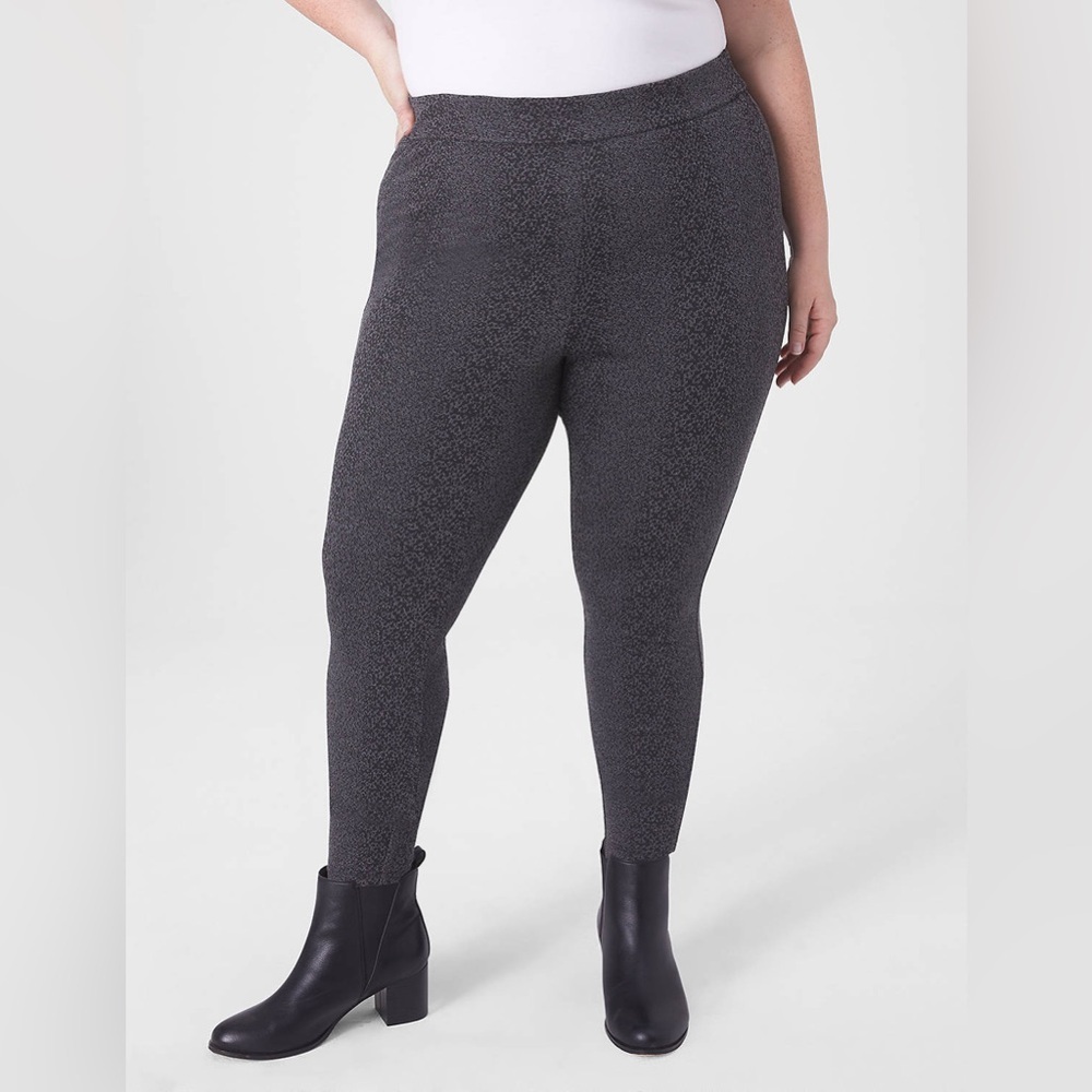 LANE BRYANT Pull-On High-Rise Ponte Legging 14/16 grey black